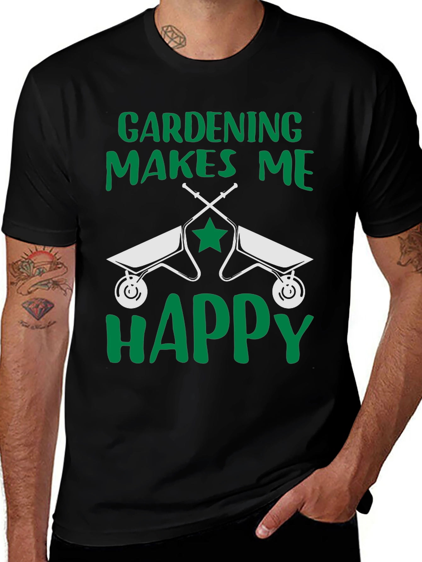Gardening Makes Me Happy T-Shirt Funny Gardener Tee