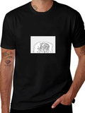 Black Tee with Unique Graphic Print