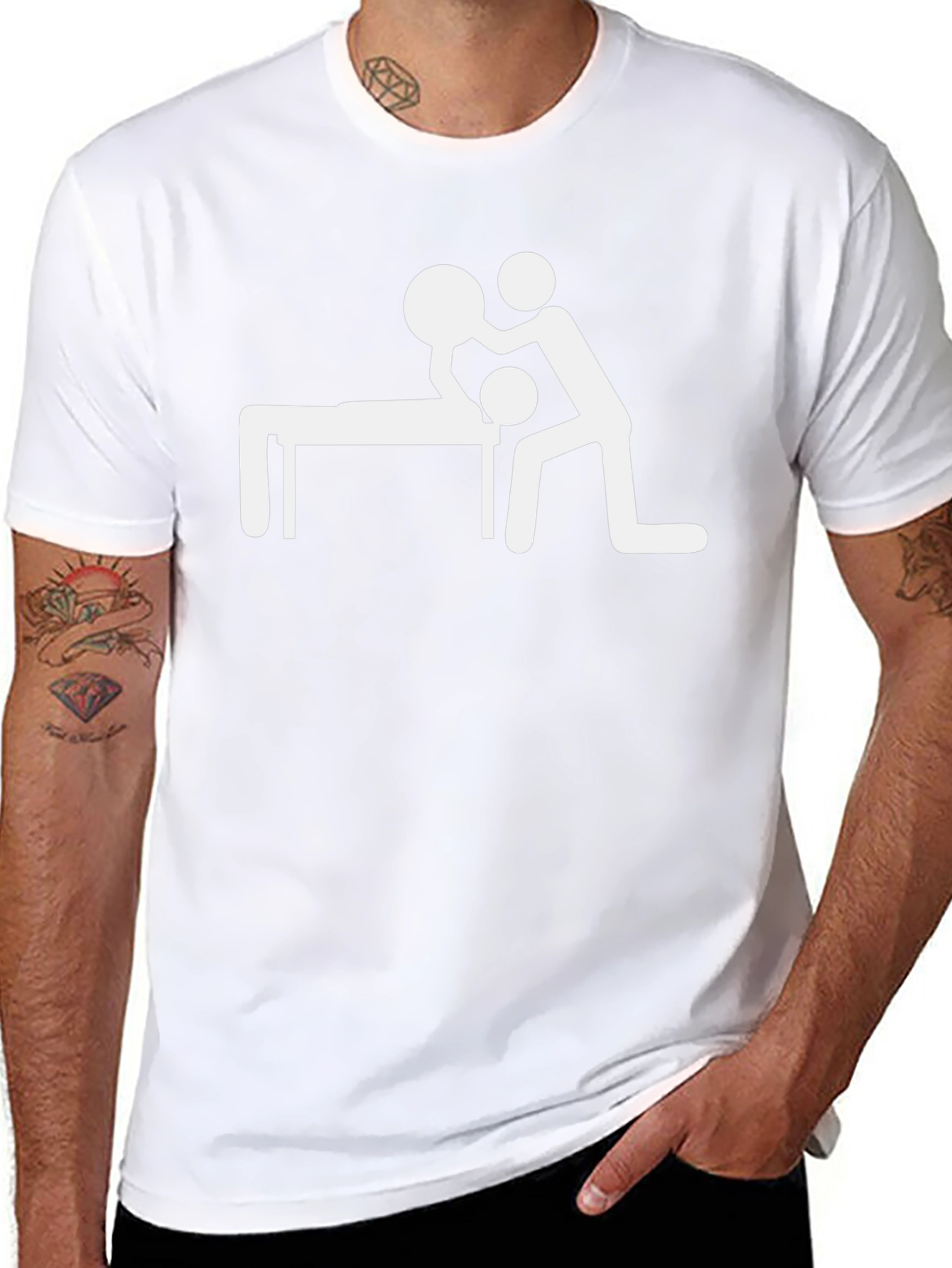 Massage Humor Tee - Funny Stick Figure Shirt