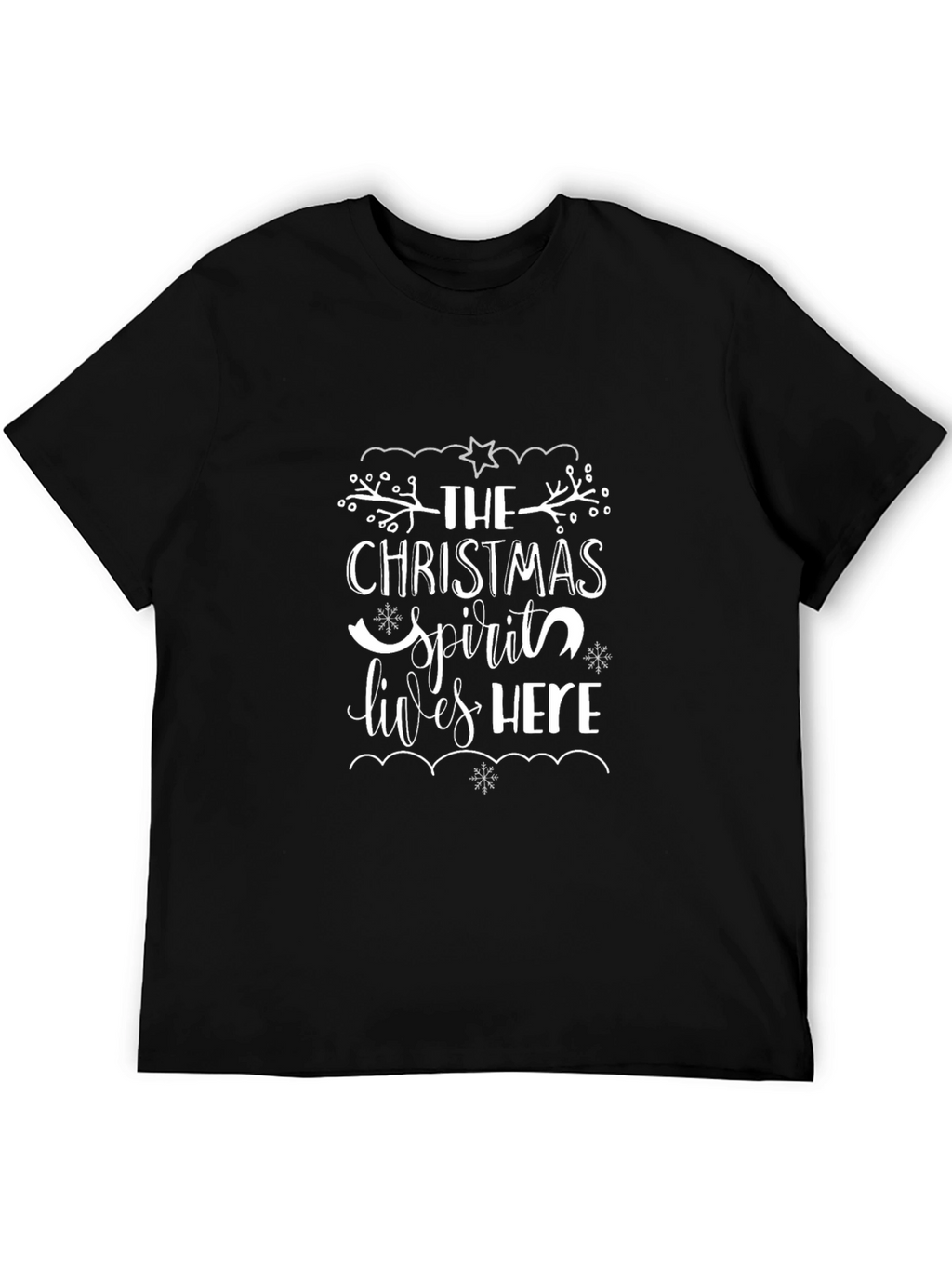 Christmas Spirit Lives Here Holiday Graphic Tee