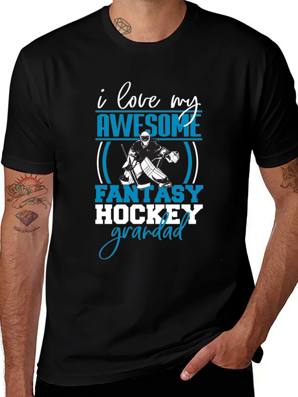 I Love My Awesome Fantasy Hockey Grandad T-Shirt