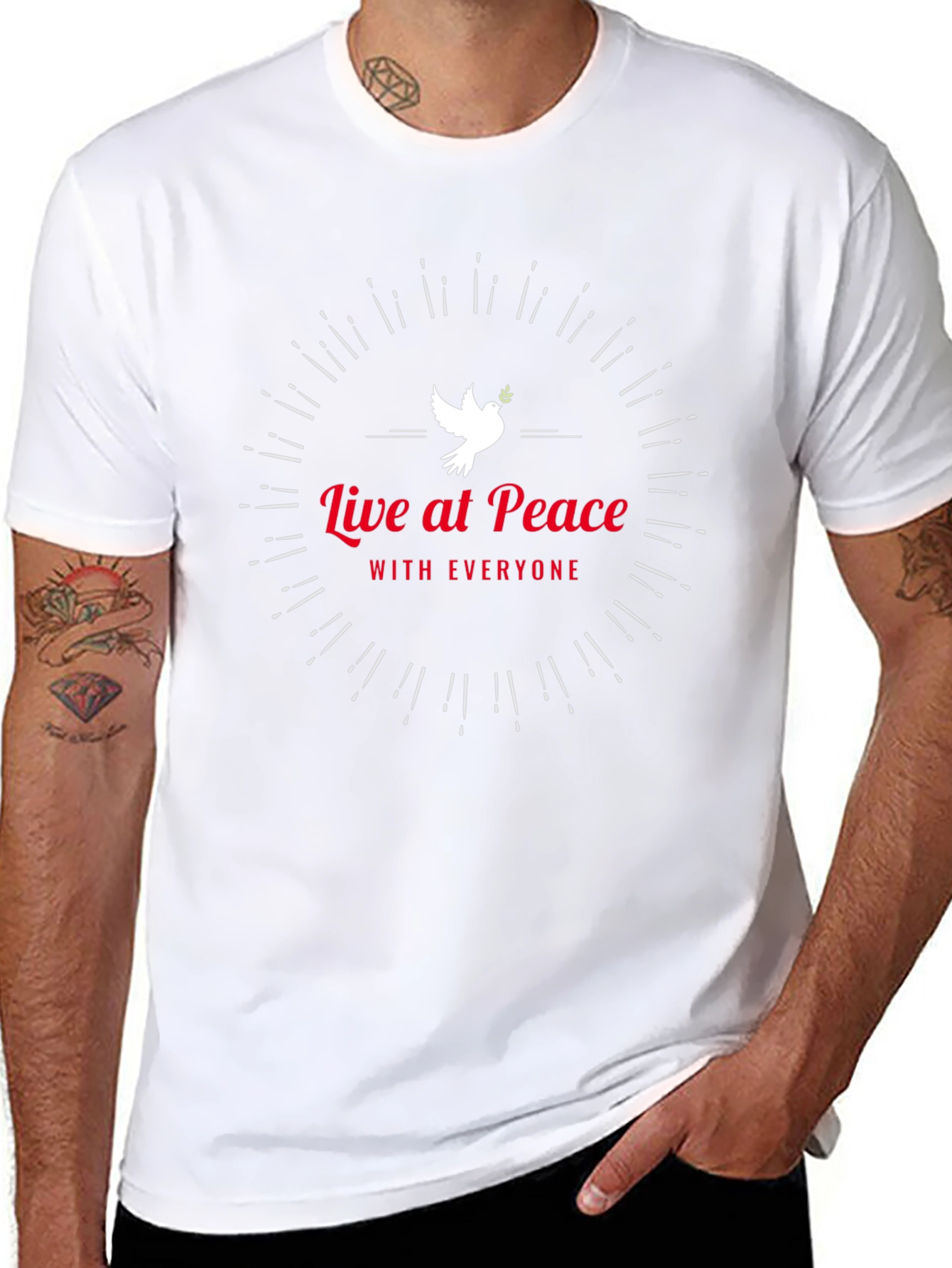 Live at Peace Black Graphic Tee