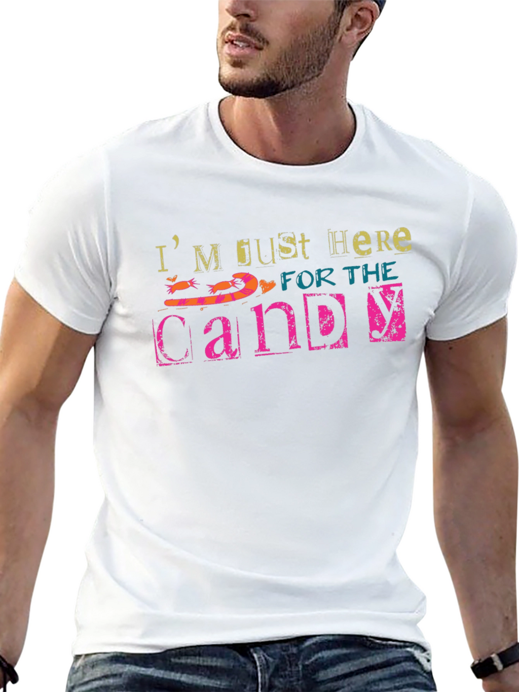 Just Here for the Candy Black T-Shirt