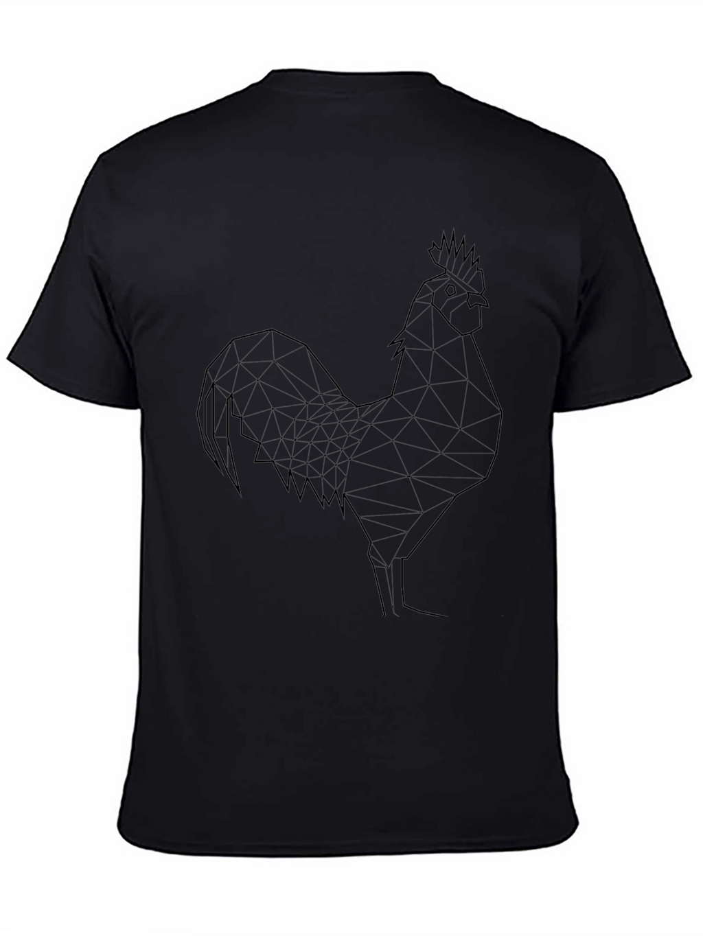 Geometric Rooster Tee - Stylish Black T-Shirt
