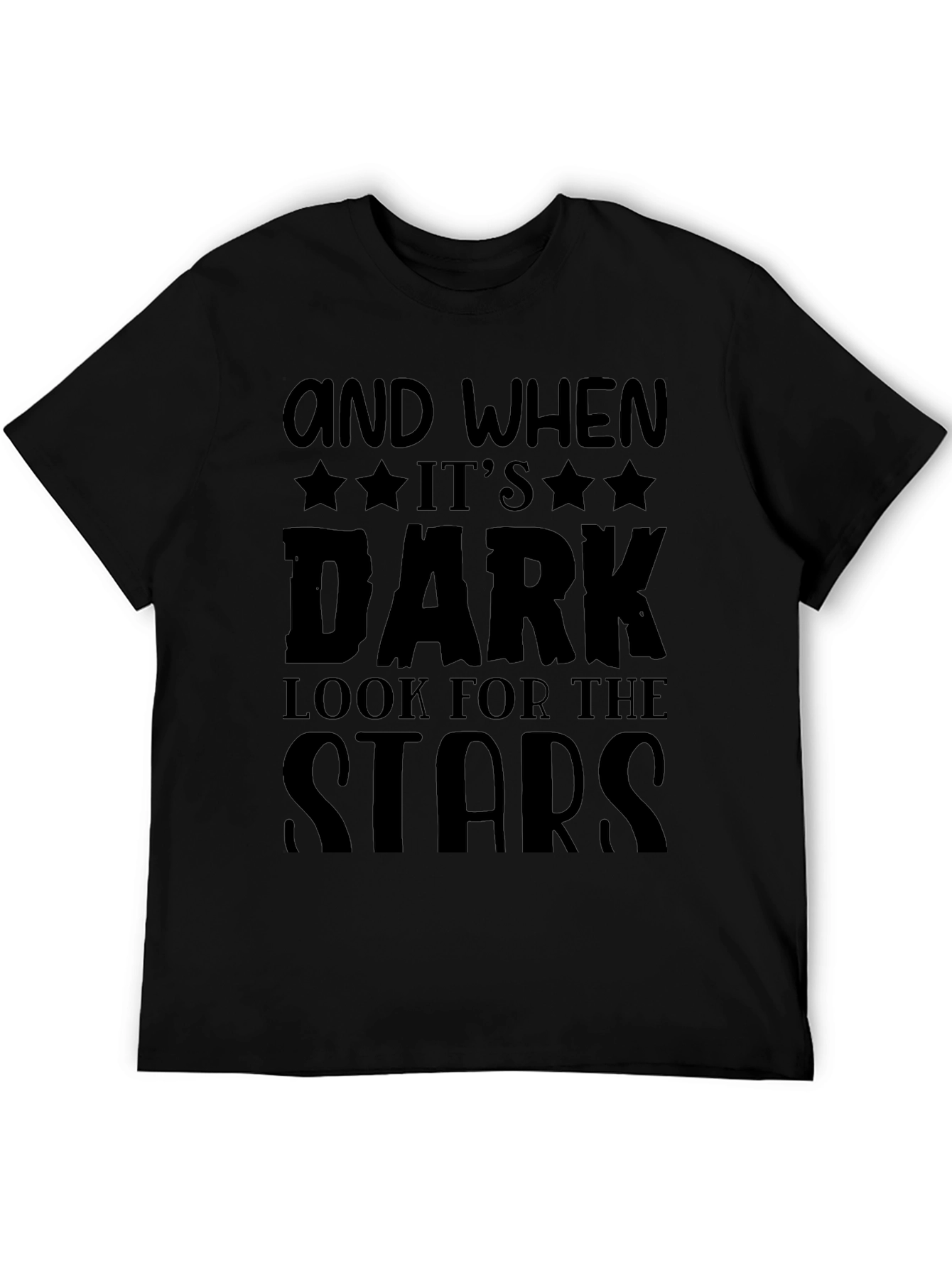 Inspirational Look for the Stars Black T-Shirt