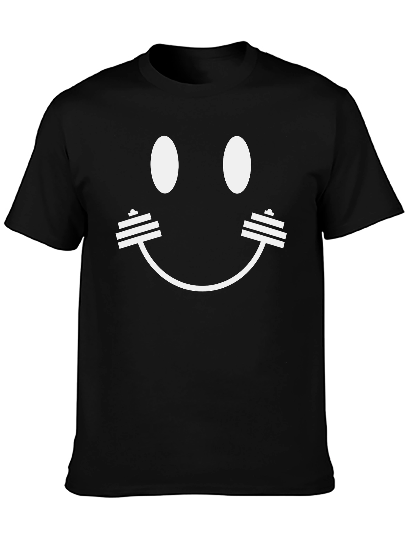 Workout Smiley Face T-Shirt - Black