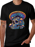 Psychedelic Skull & Mushroom Graphic T-Shirt