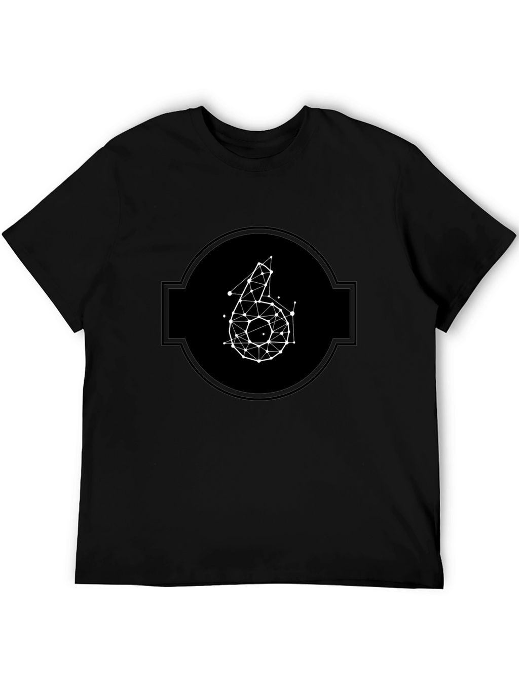 Geometric Number 6 Graphic Tee - Modern Mens T-Shirt