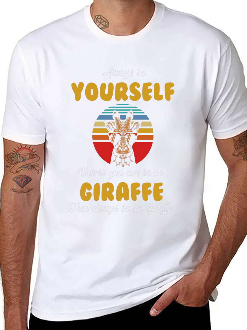 Cool Giraffe Graphic Tee - Always Be Yourself T-Shirt