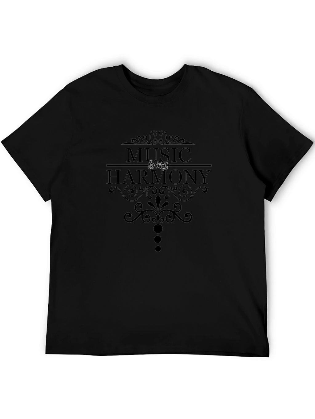 Music Brings Harmony Black T-Shirt