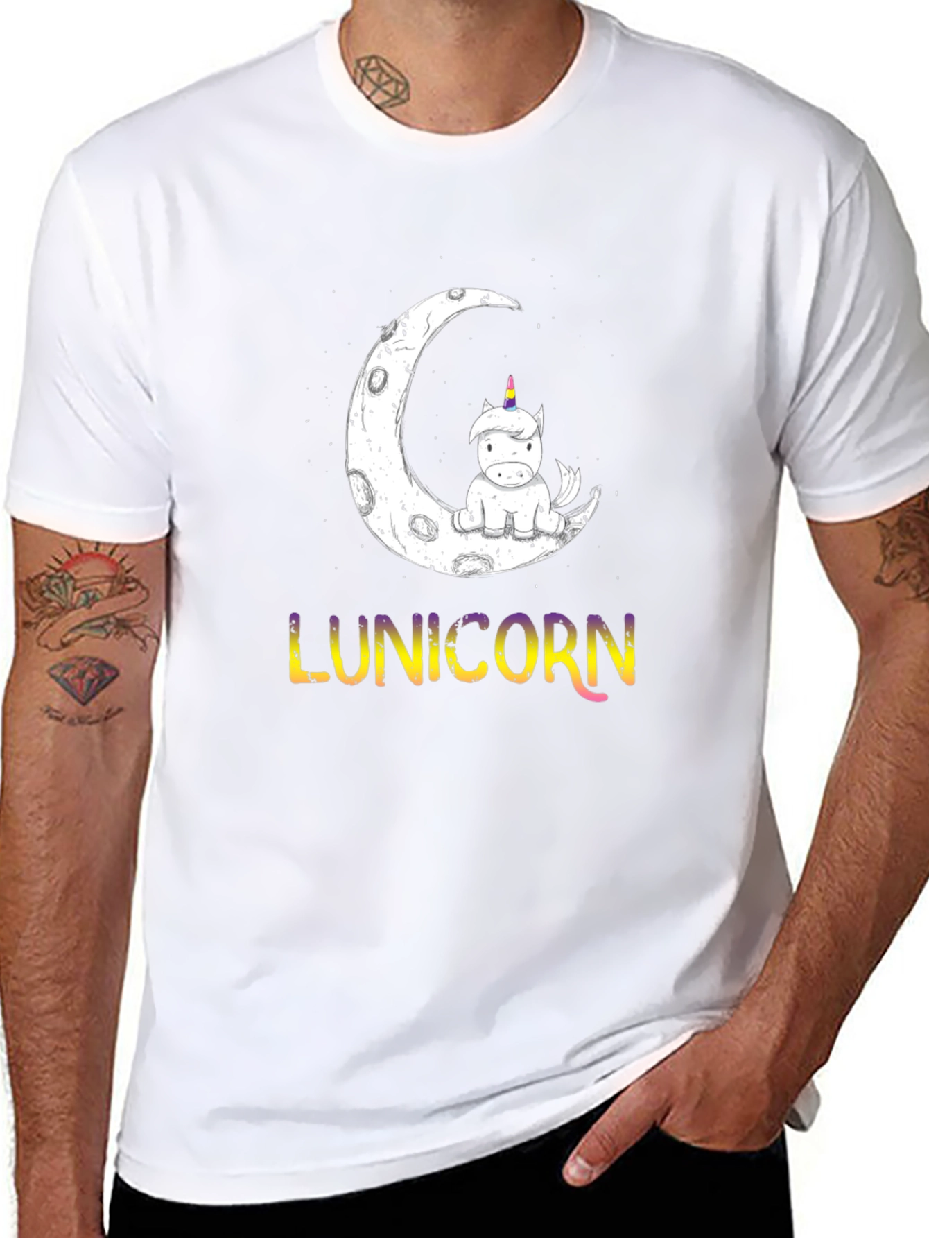 Lunicorn T-Shirt - Moon Unicorn Graphic Tee