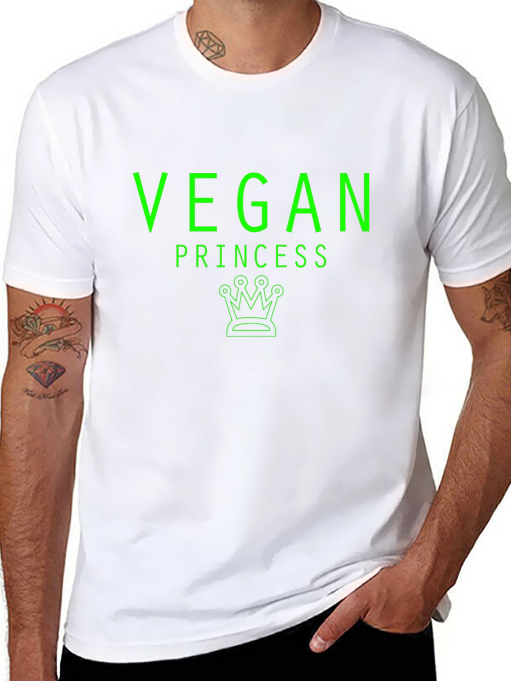 Vegan Princess T-Shirt - Green Graphic Tee