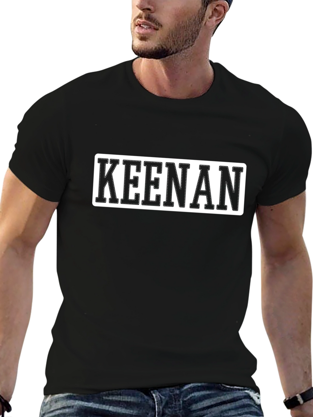 Keenan Graphic Tee - Black Cotton T-Shirt