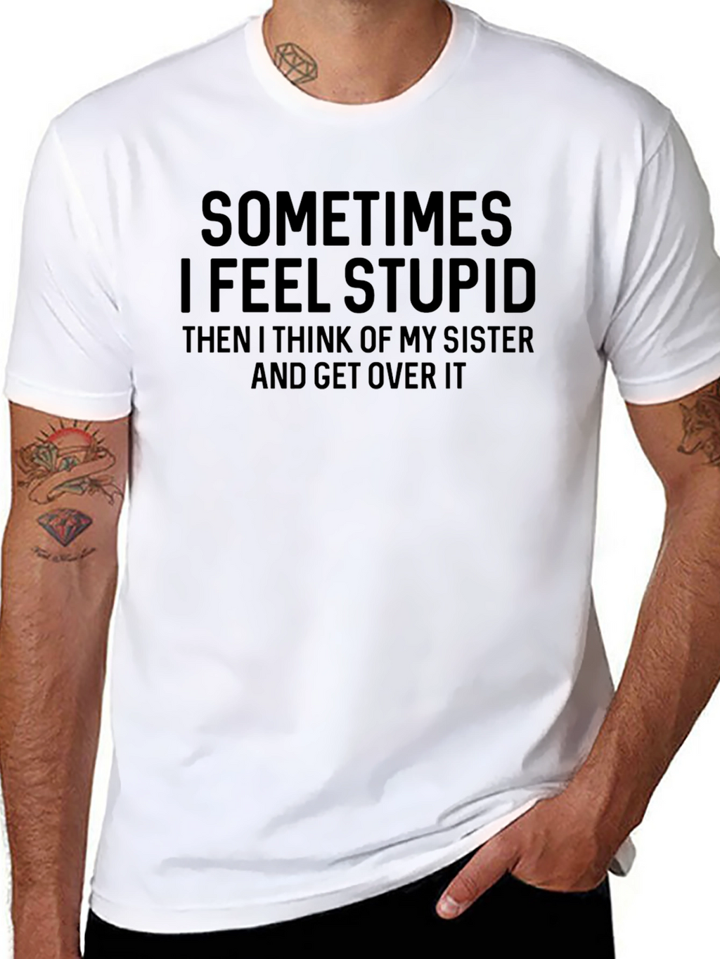 Funny Sometimes I Feel Stupid Black T-Shirt