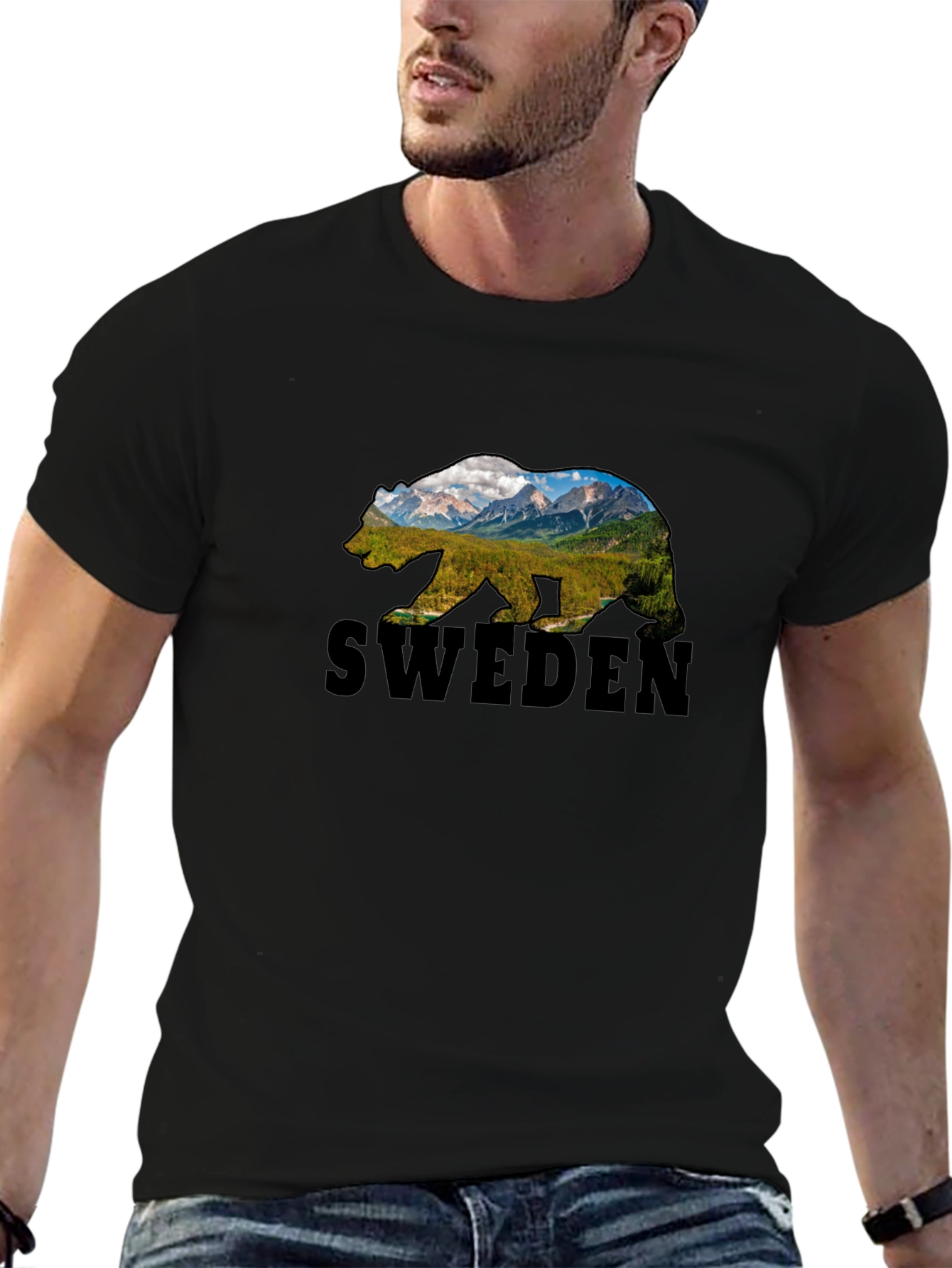 Sweden Bear Graphic T-Shirt