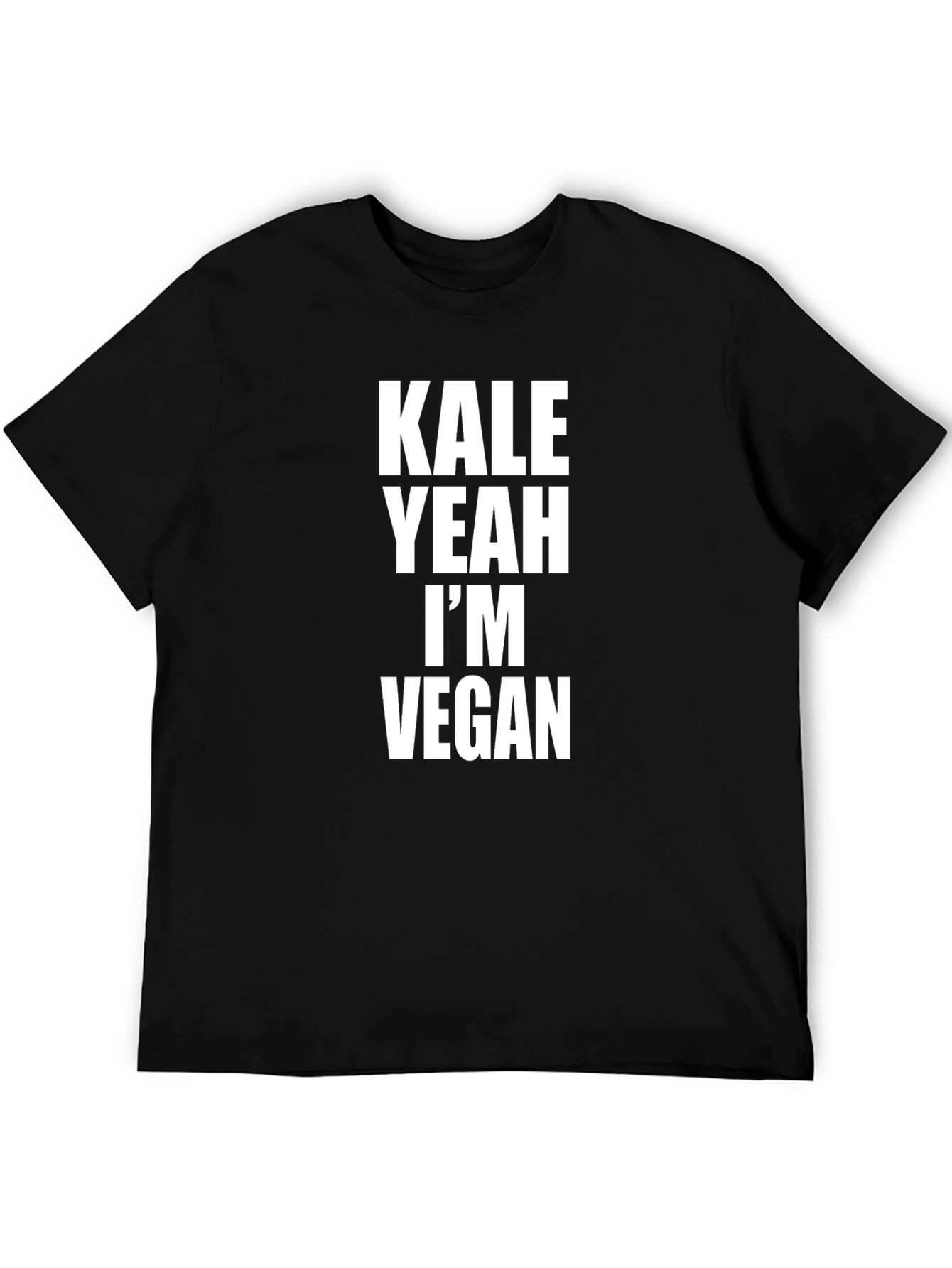 Kale Yeah Im Vegan T-Shirt - Black Crew Neck Tee