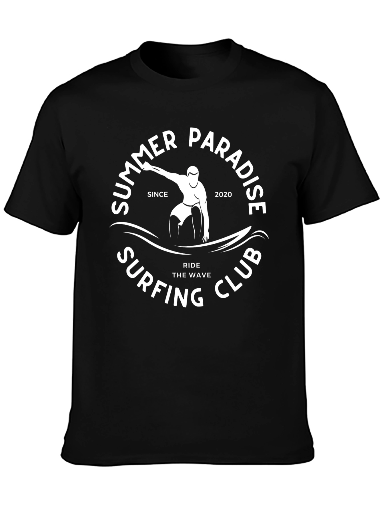 Summer Paradise Surfing Club Black T-Shirt