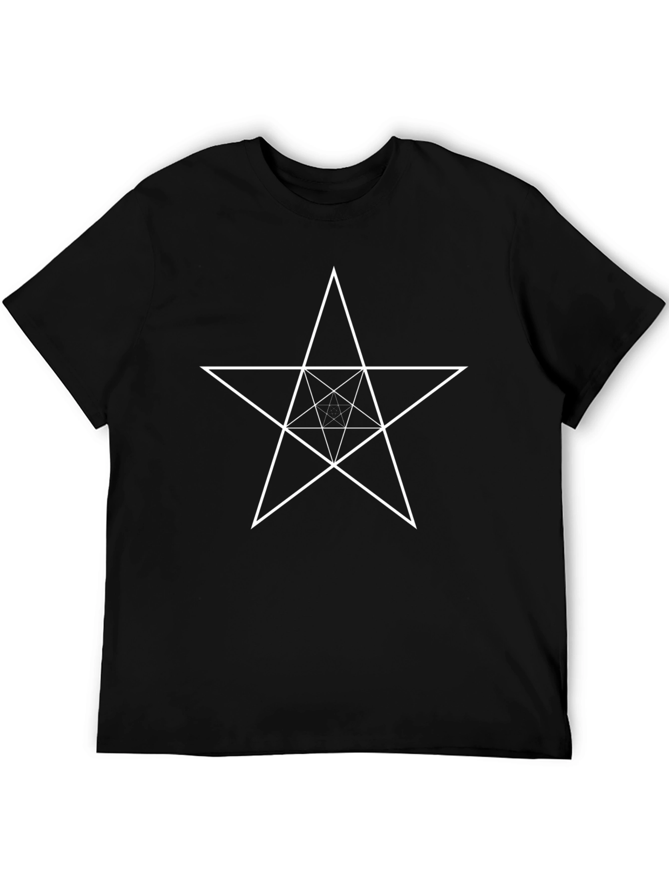 Geometric Star Graphic Black T-Shirt