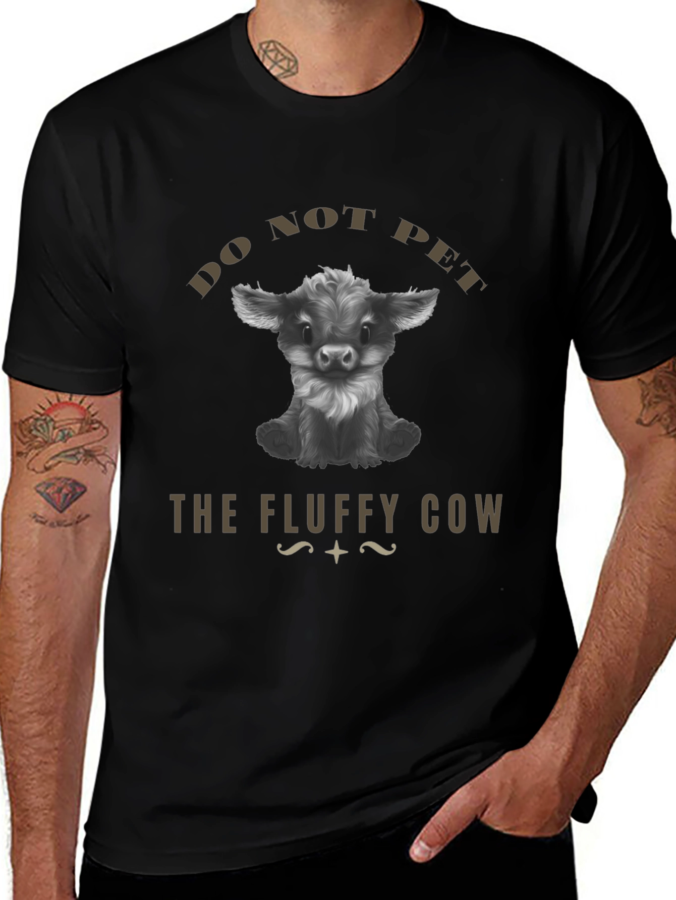 Do Not Pet The Fluffy Cow Graphic T-Shirt