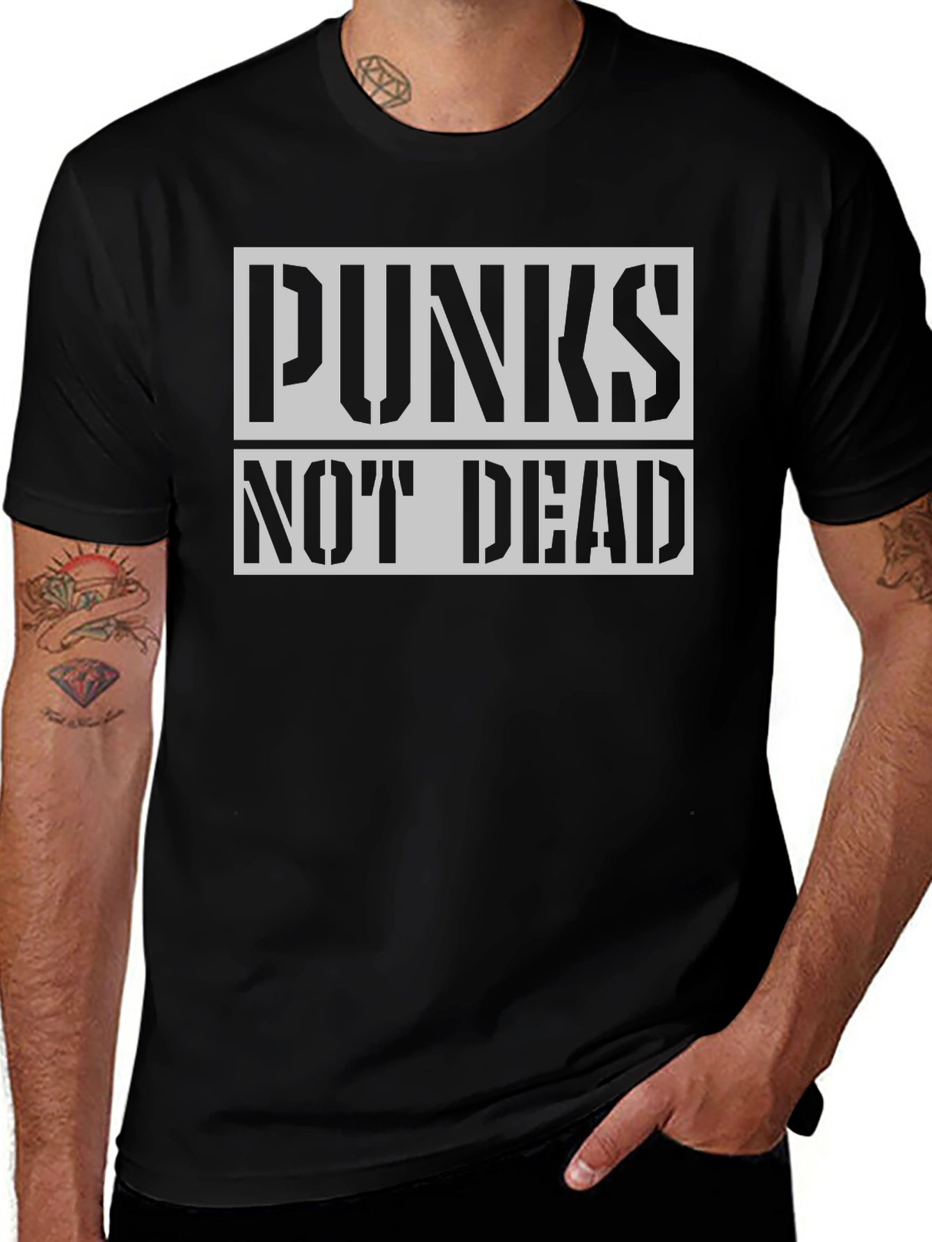 Punks Not Dead Black Graphic Tee