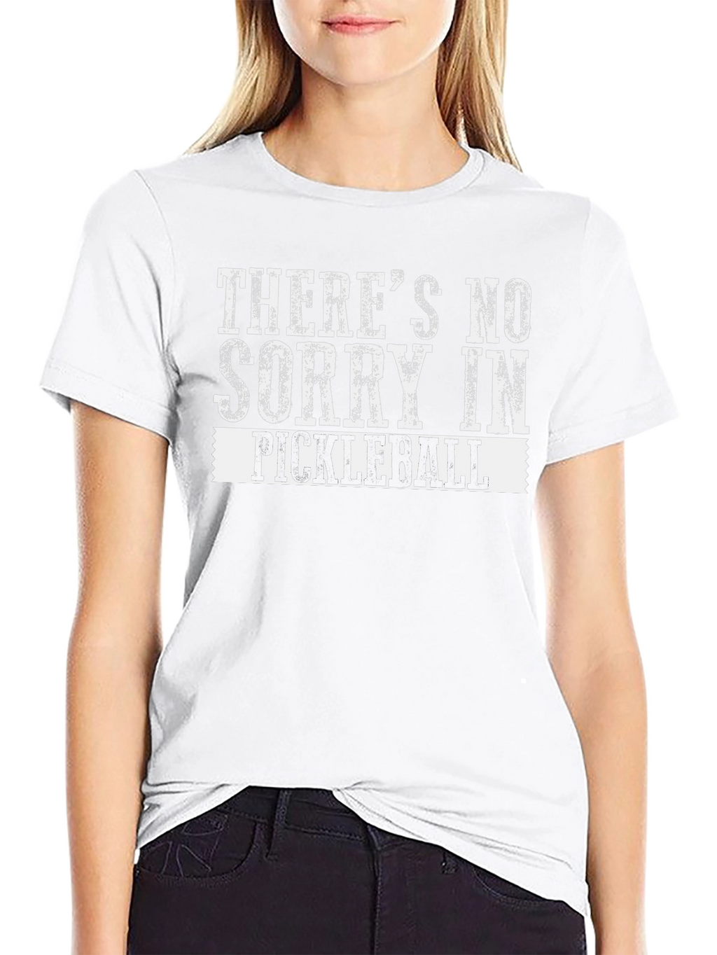 Pickleball T-Shirt: No Sorry!  Mens Black Tee