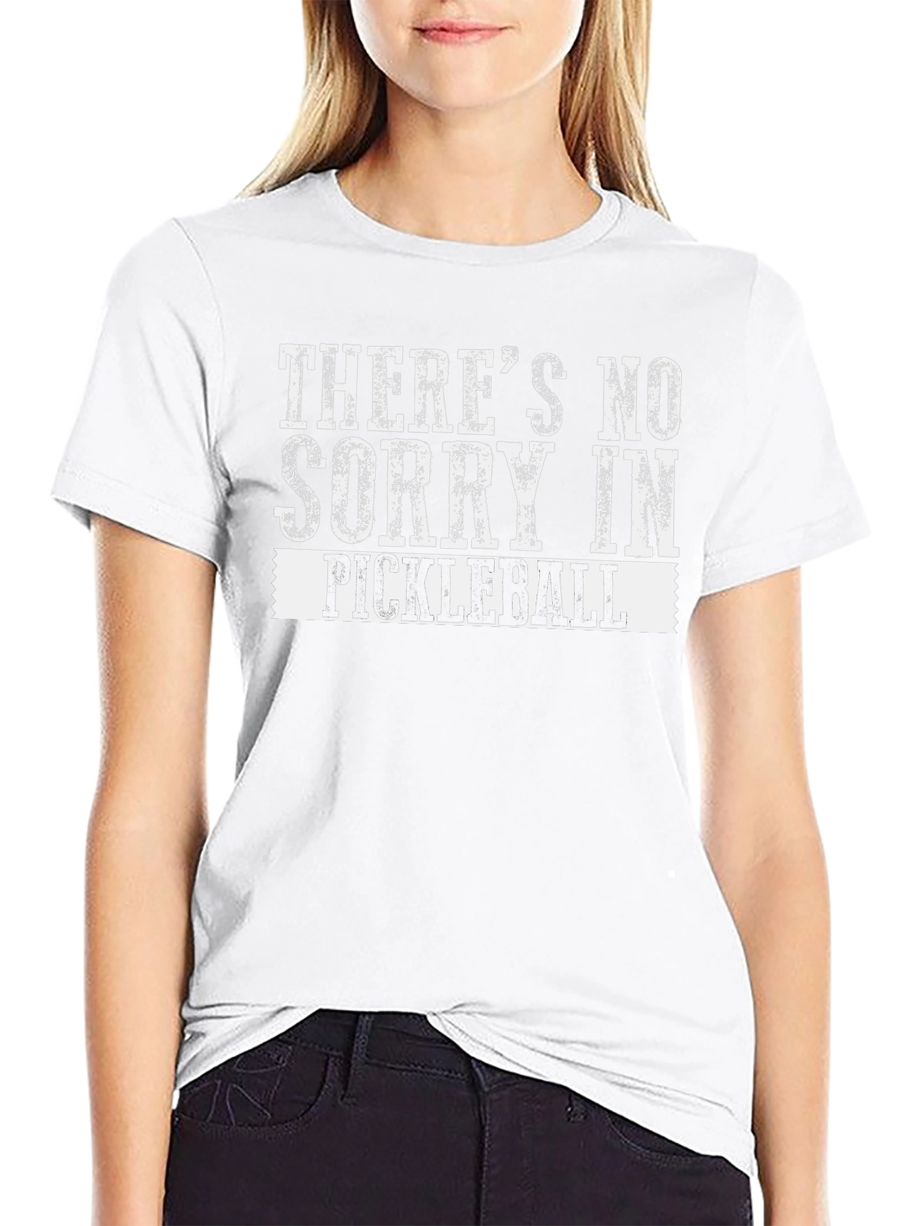 Pickleball T-Shirt: No Sorry!  Mens Black Tee