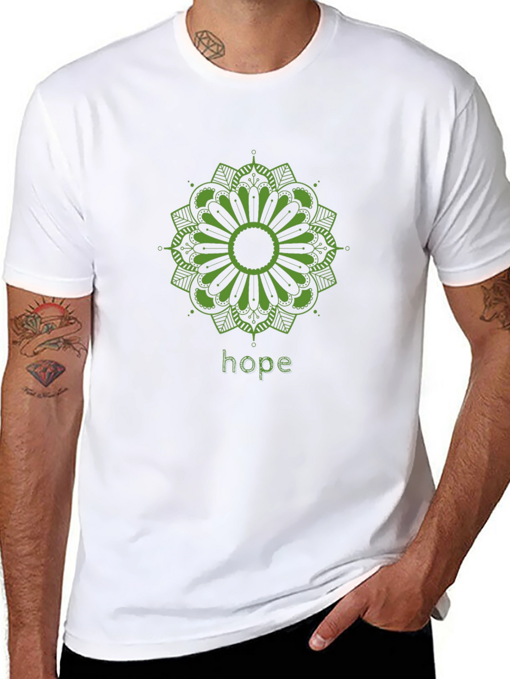Hope Mandala Graphic T-Shirt - Black