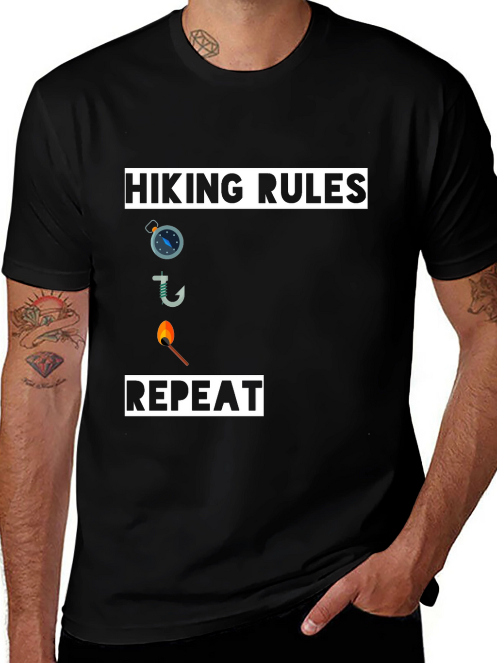 Hiking Rules T-Shirt - Compass Hook Match Repeat!
