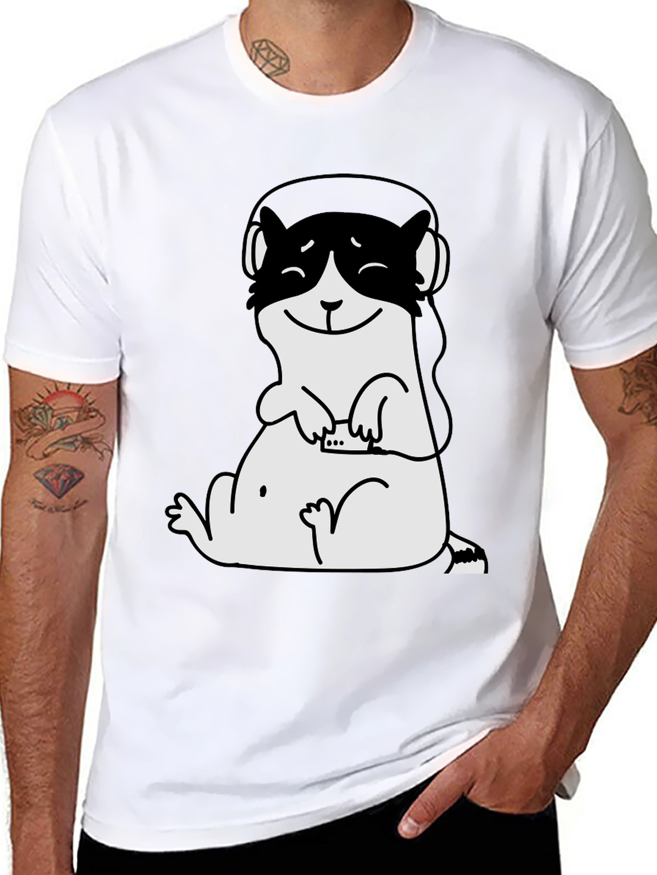 Cool Ferret Graphic Tee - Black Cotton T-Shirt