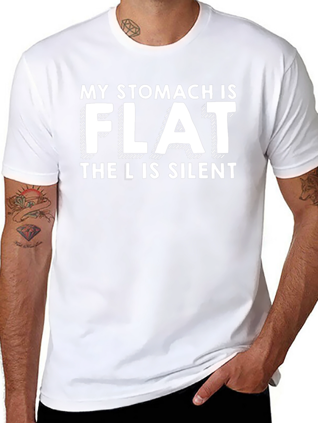Funny Flat Stomach T-Shirt - The L Is Silent