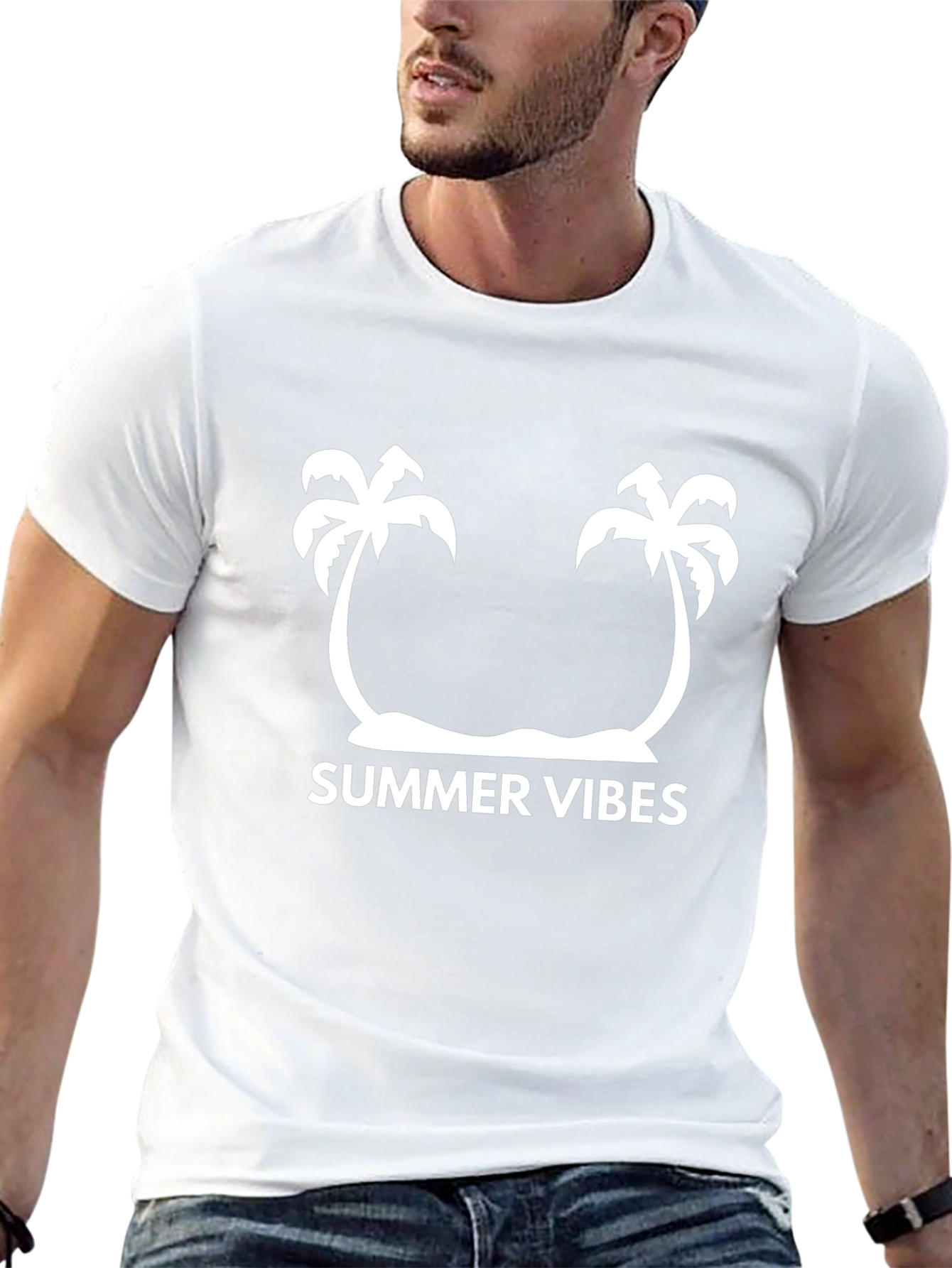 Summer Vibes Palm Tree Graphic Tee - Casual Style