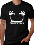 Summer Vibes Palm Tree Graphic Tee - Casual Style