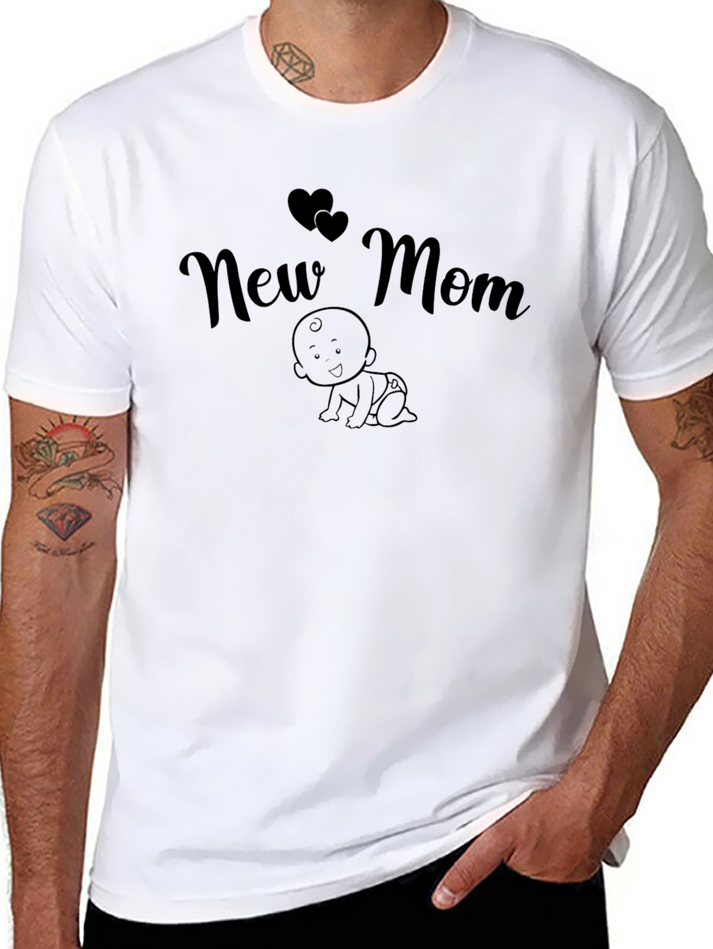 New Mom Graphic T-Shirt - Black
