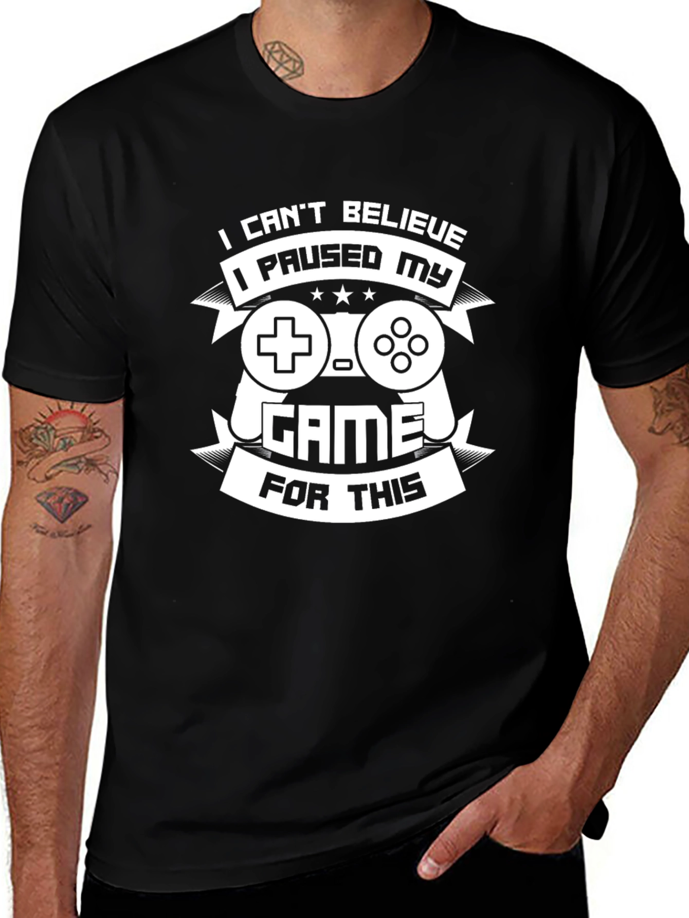 Gamer T-Shirt - I Paused My Game For This - Black Tee