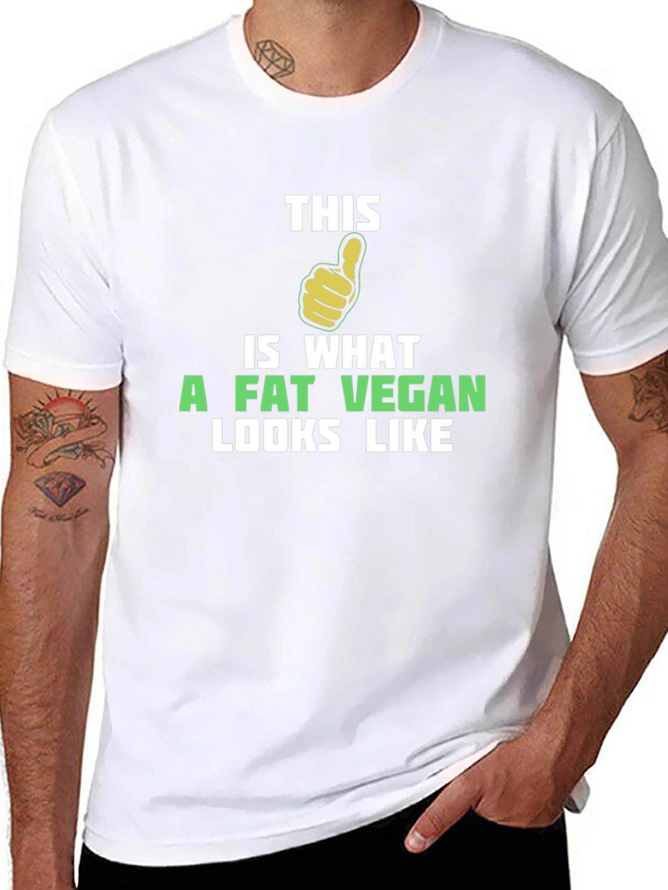 Funny Vegan T-Shirt - This is What a Fat Vegan Looks Like