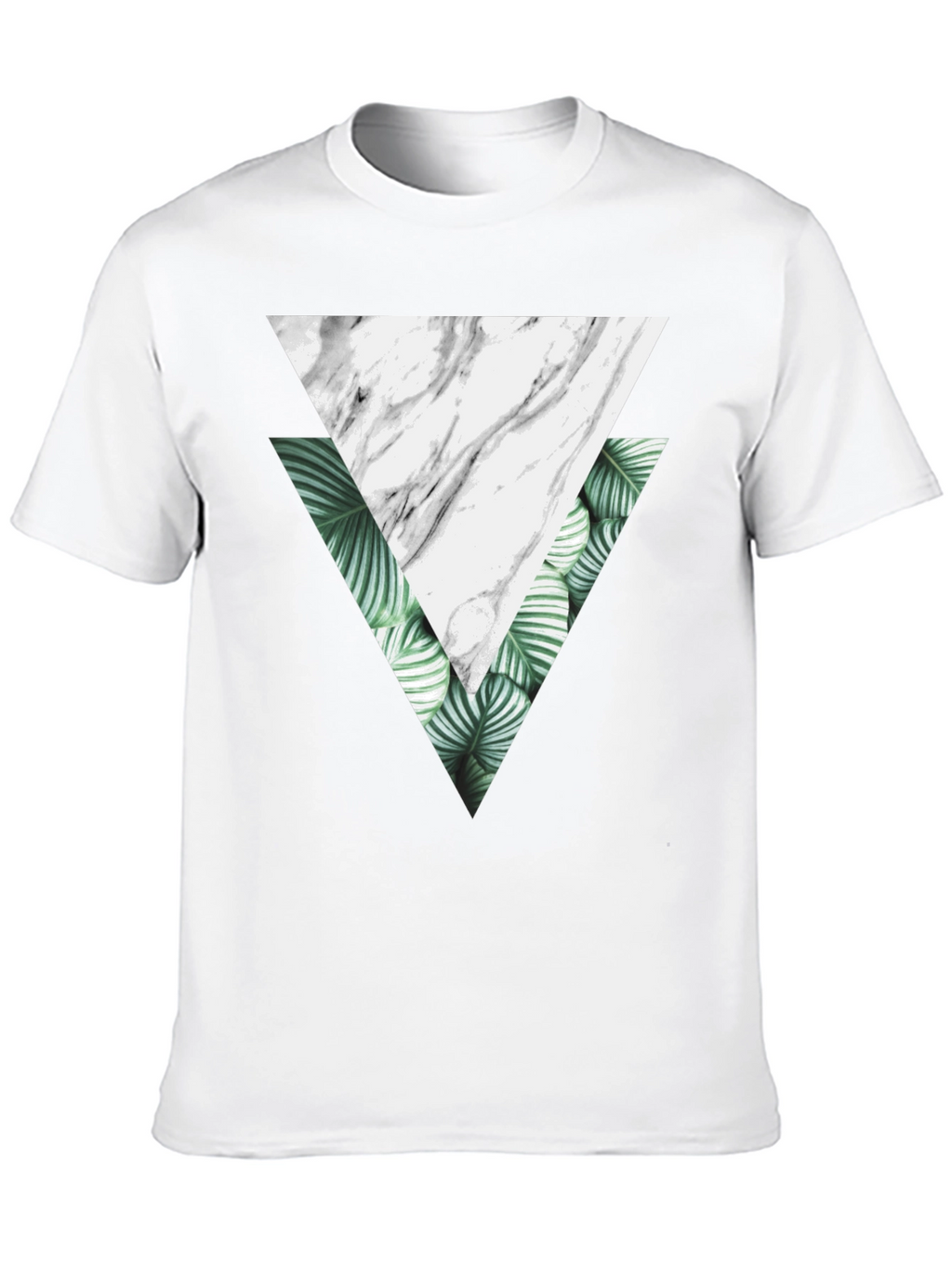 Geometric Triangle Graphic Tee - Black Cotton T-Shirt