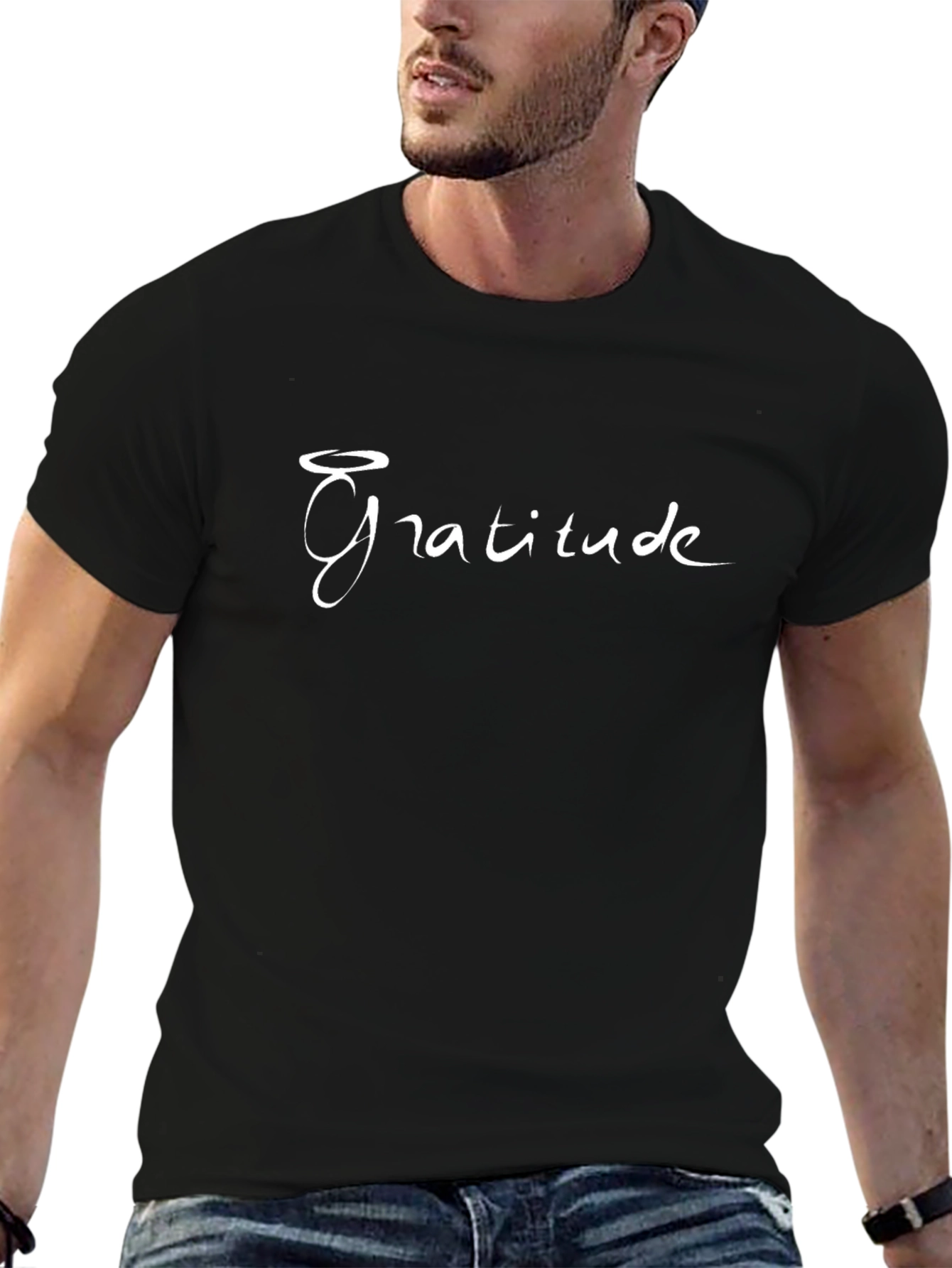 Gratitude Graphic Tee - Stylish Black T-Shirt