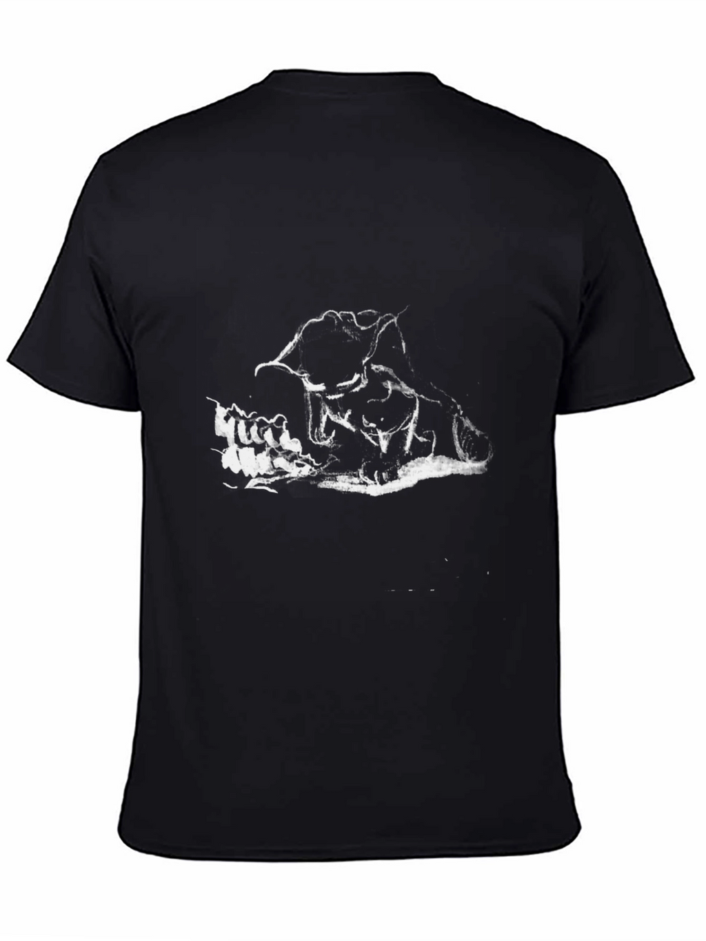 Black Graphic Tee - Wolves