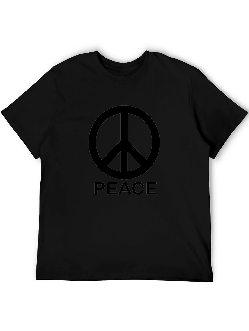 Peace Symbol Graphic T-Shirt - Casual Black Tee