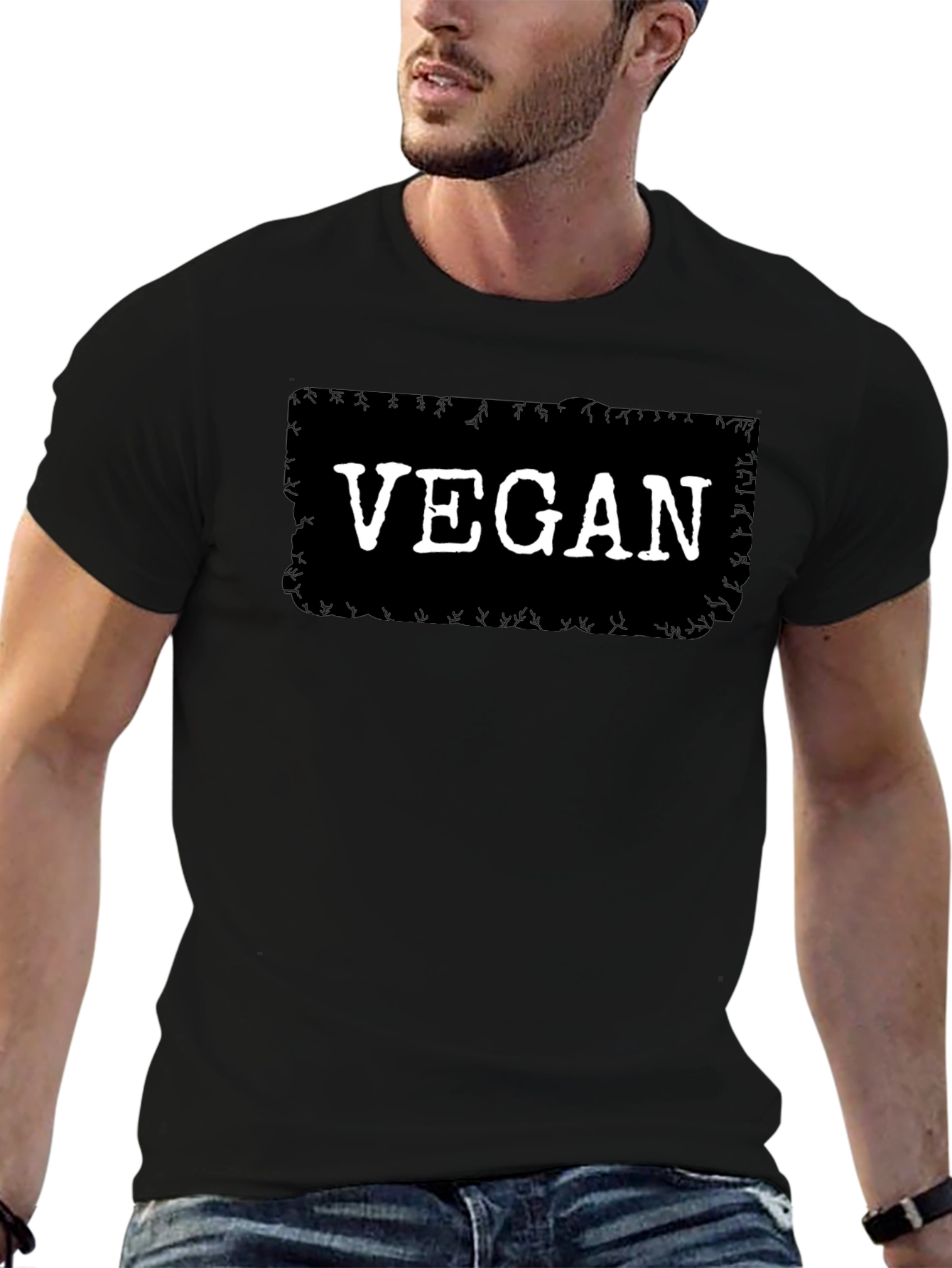 Vegan Statement T-Shirt - Bold Black Tee