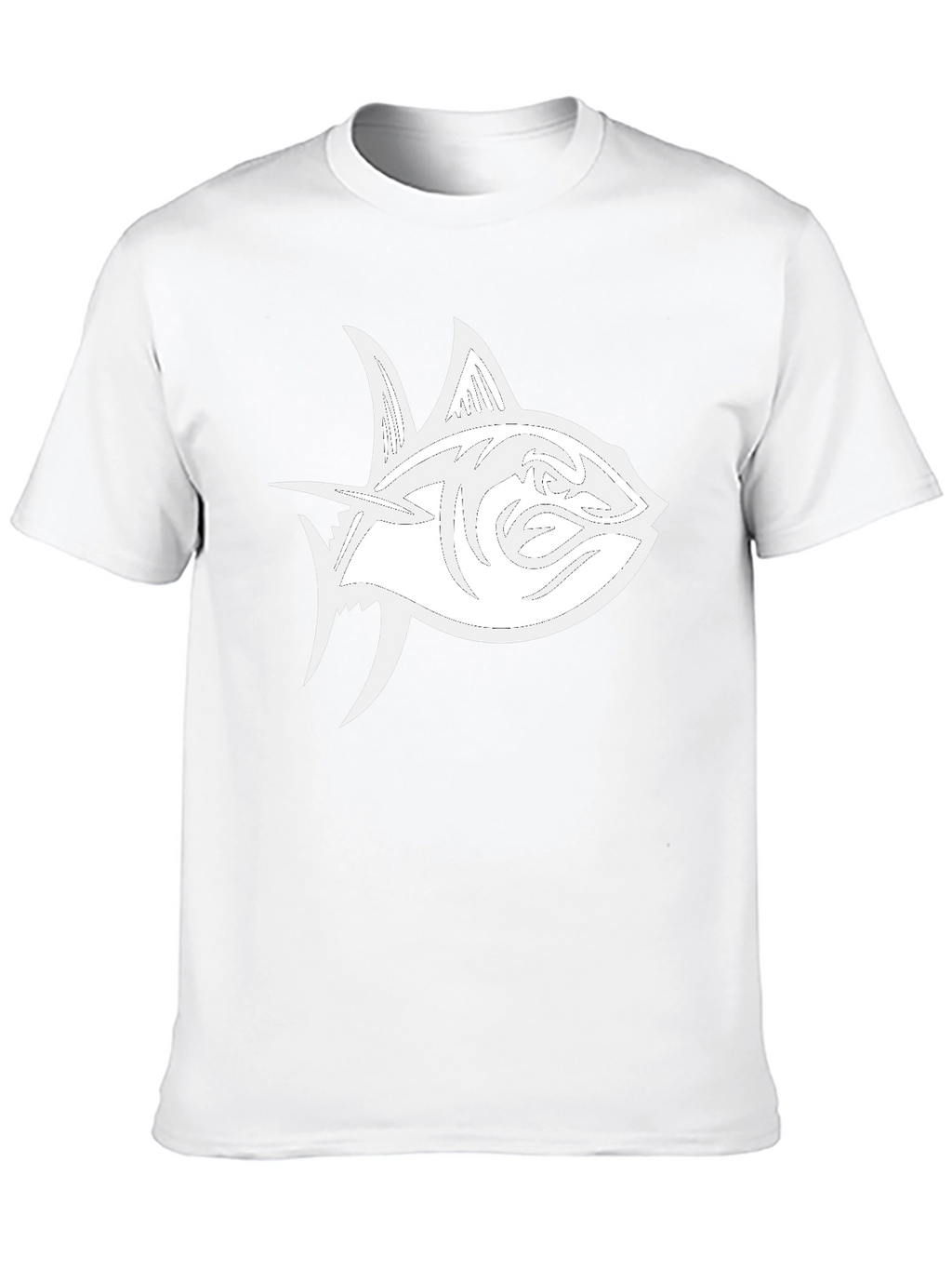 Black T-Shirt with White Tuna Fish Graphic