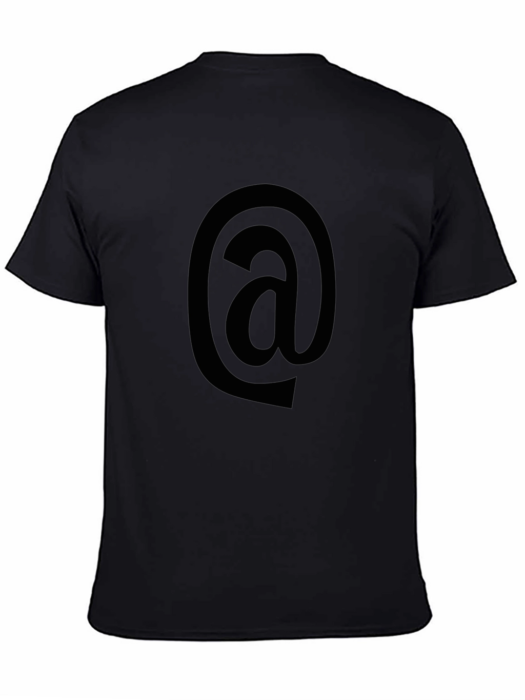 Black T-Shirt with Black At Symbol Graphic