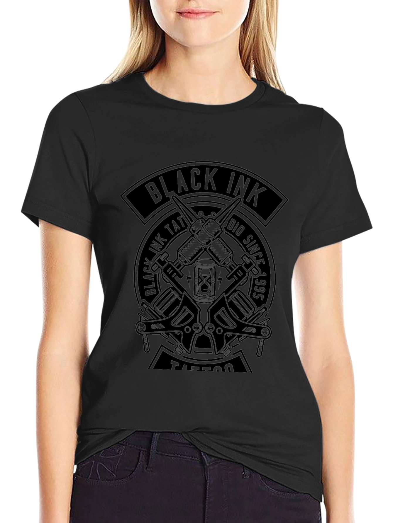 Black Ink Tattoo Graphic T-Shirt