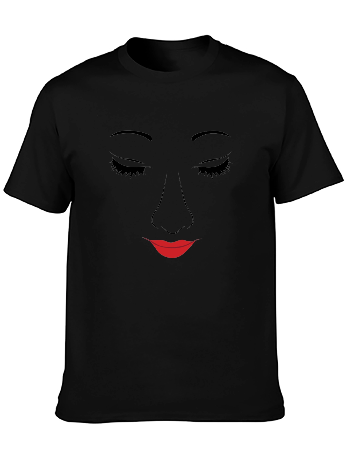 Minimalist Face T-Shirt - Black Graphic Tee