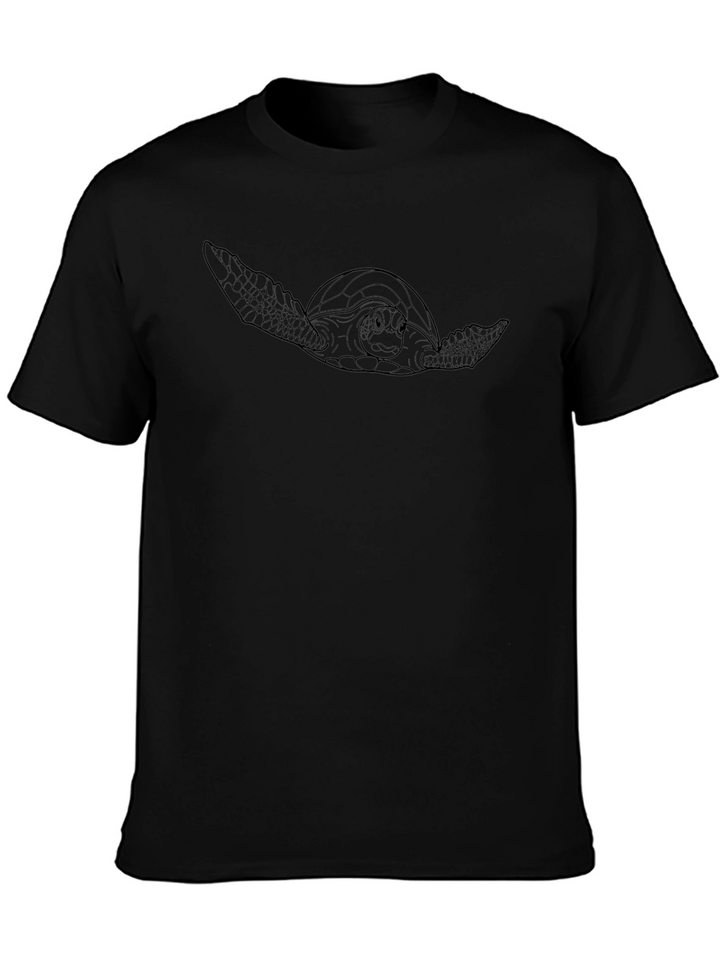Sea Turtle Outline Black T-Shirt - Marine Life Tee