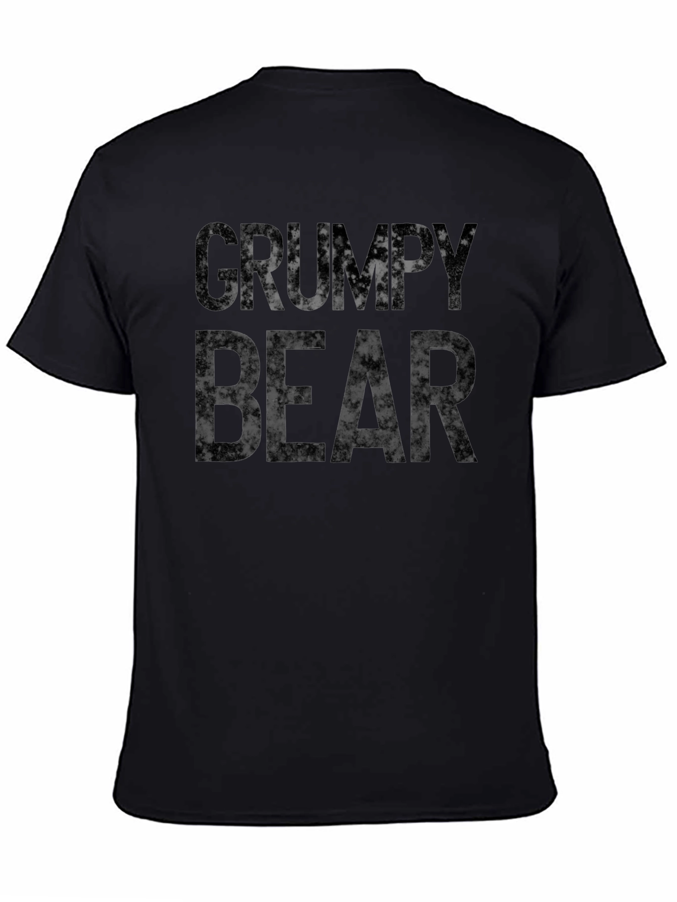 Grumpy Bear Graphic Print T-Shirt - Black