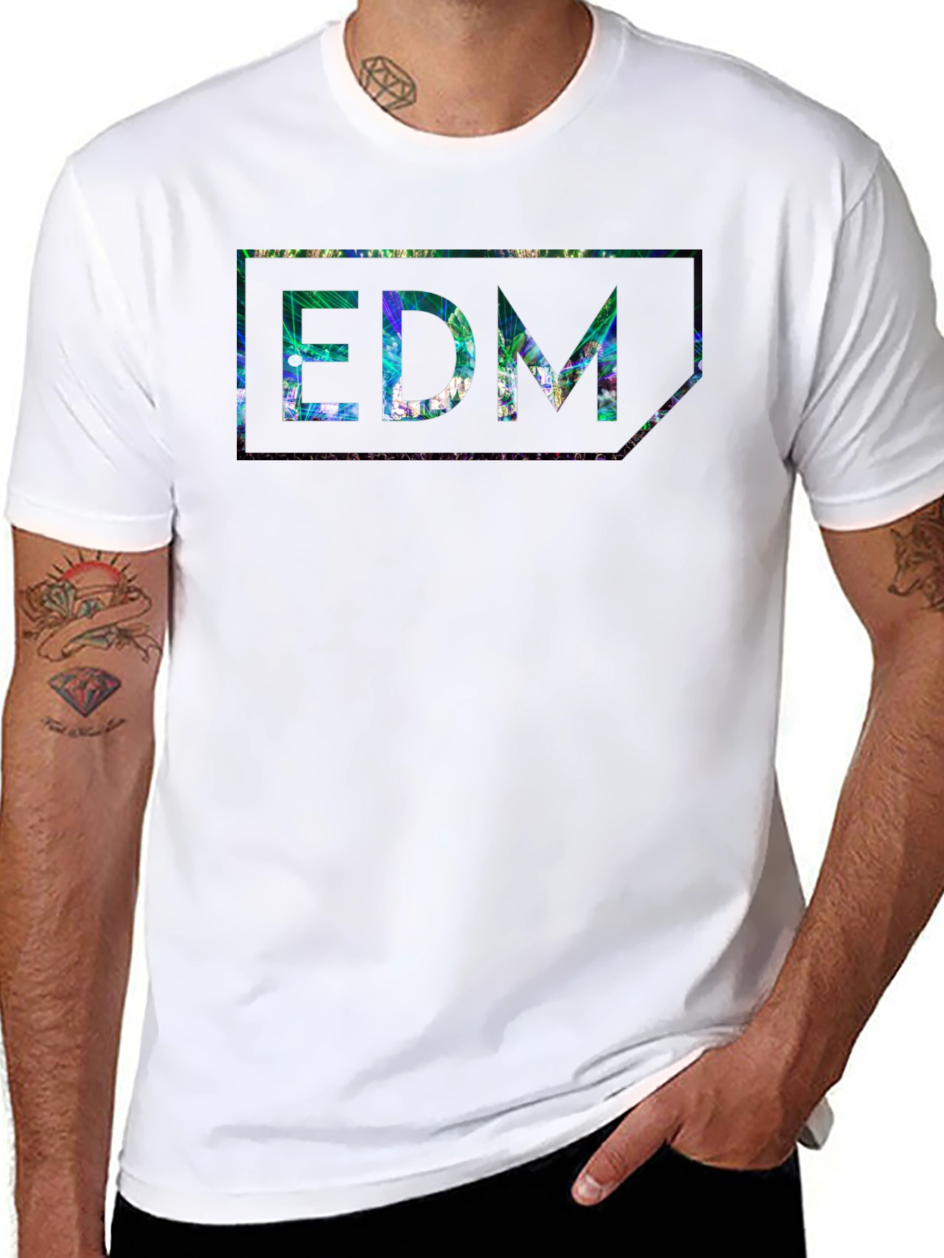 EDM Patterned Black T-Shirt