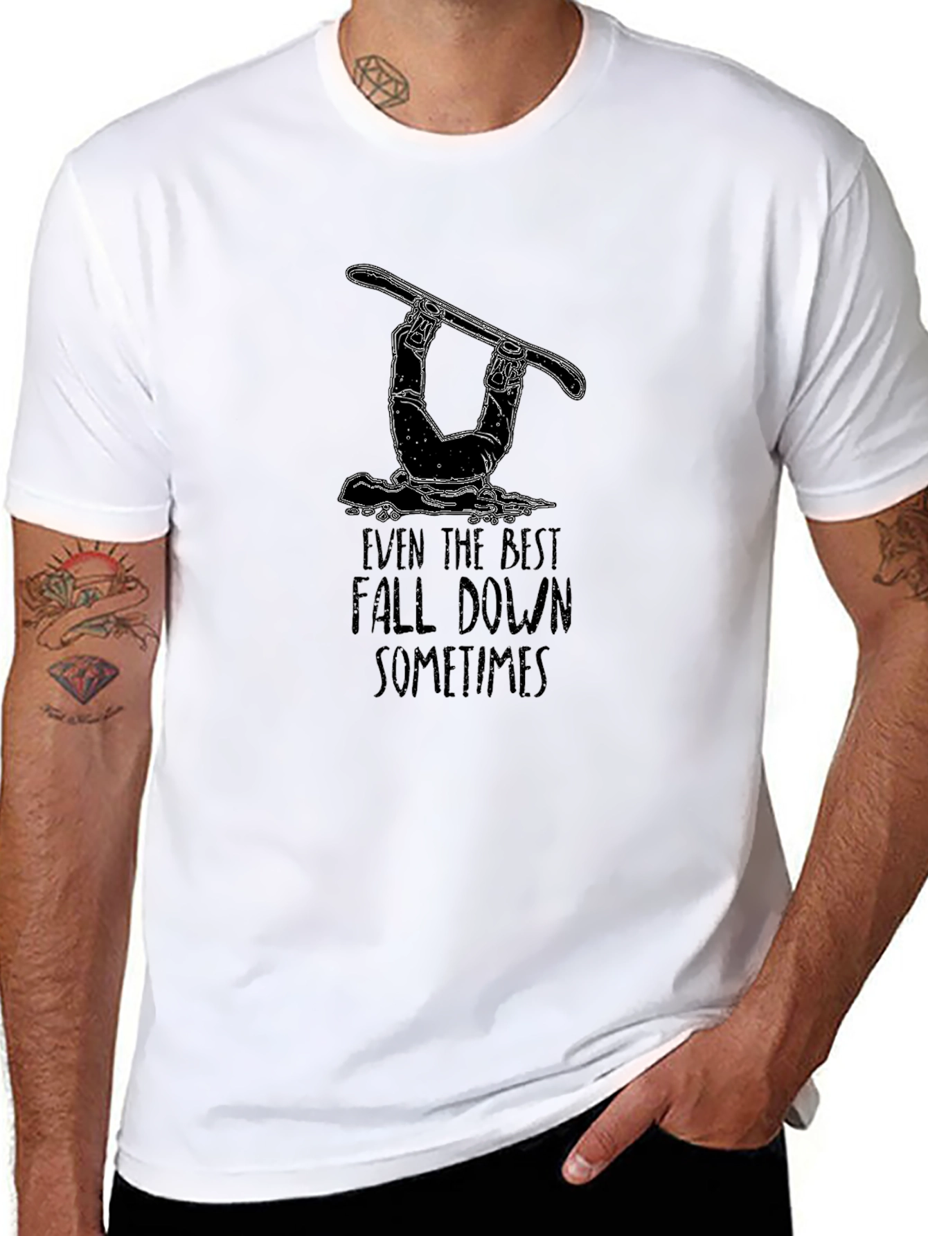 Even The Best Fall Down Sometimes Black T-Shirt