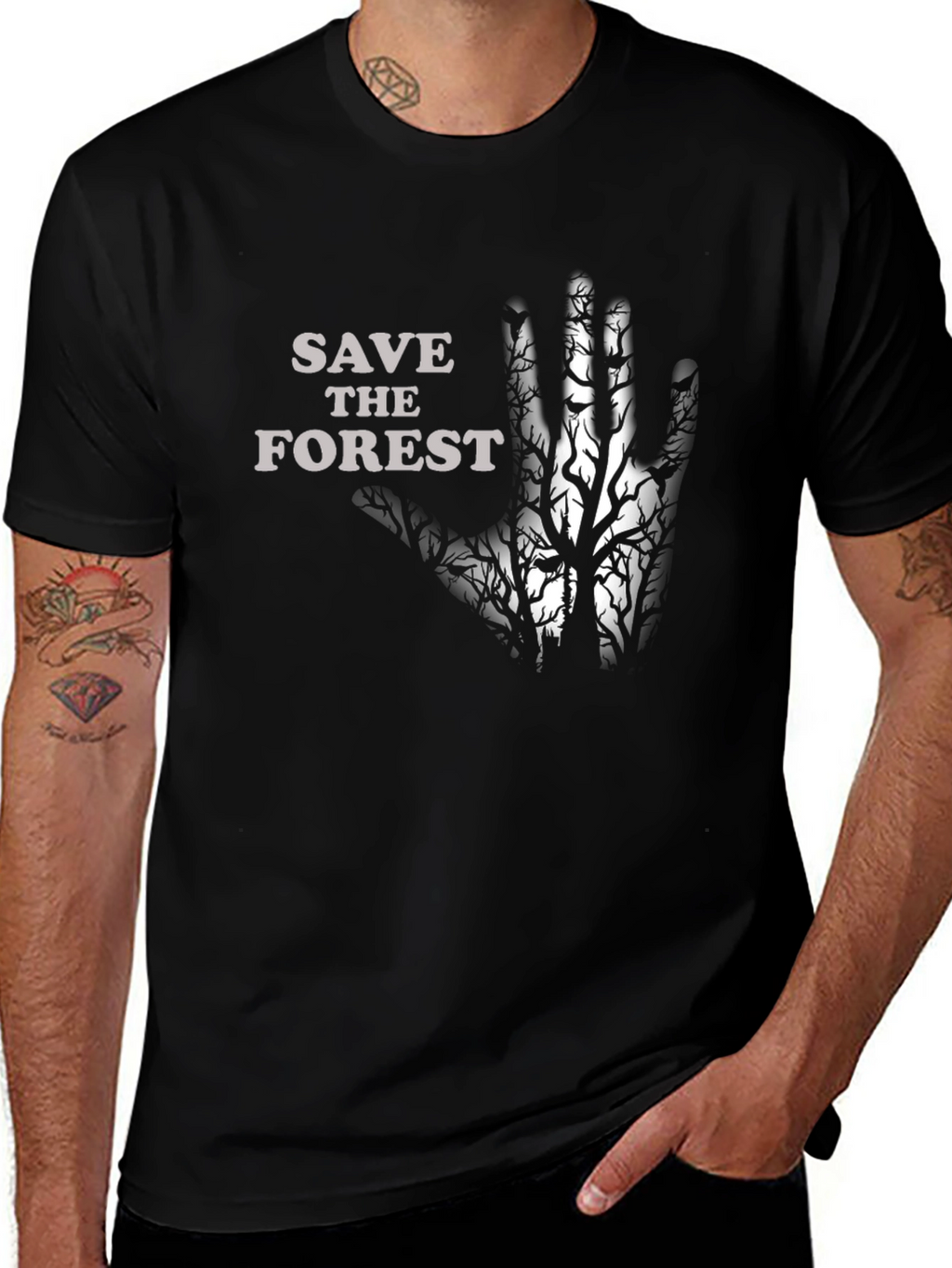 Save the Forest Graphic Tee - Black