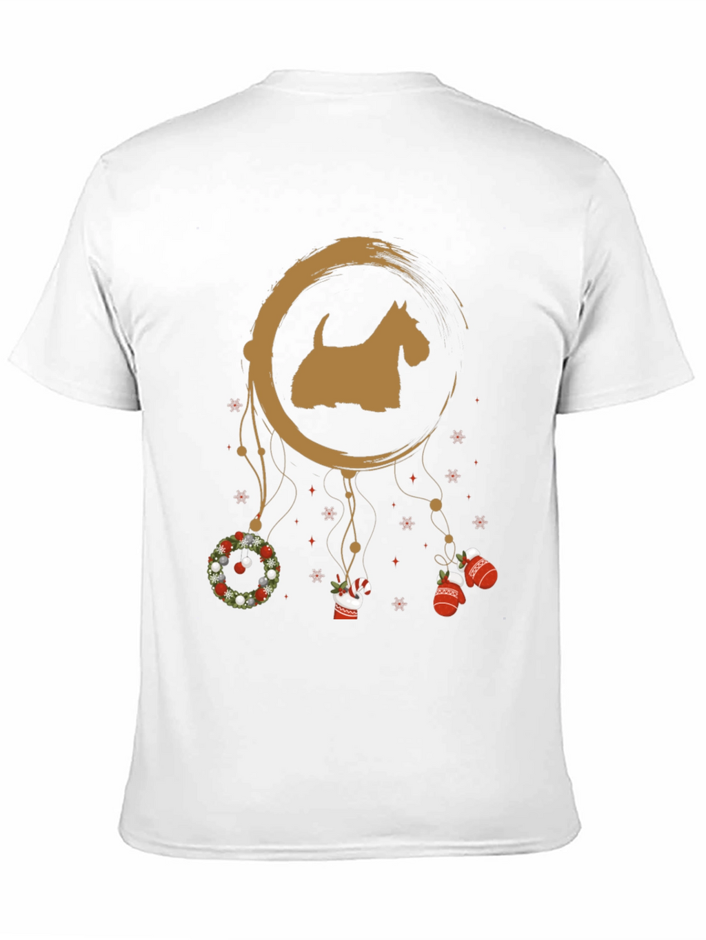 Festive Scottie Dog Christmas T-Shirt